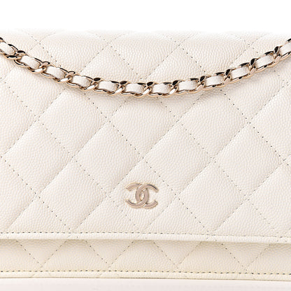 Chanel Caviar Quilted Wallet On Chain WOC White 9 of 12