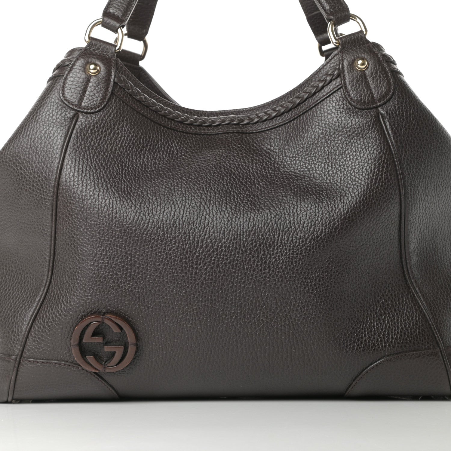 Gucci Pebbled Calfskin Medium Shoulder Bag Brown 8 of 12