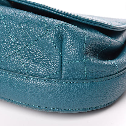 Chanel Grained Calfskin Stitched Messenger Flap Bag Teal 9 of 9