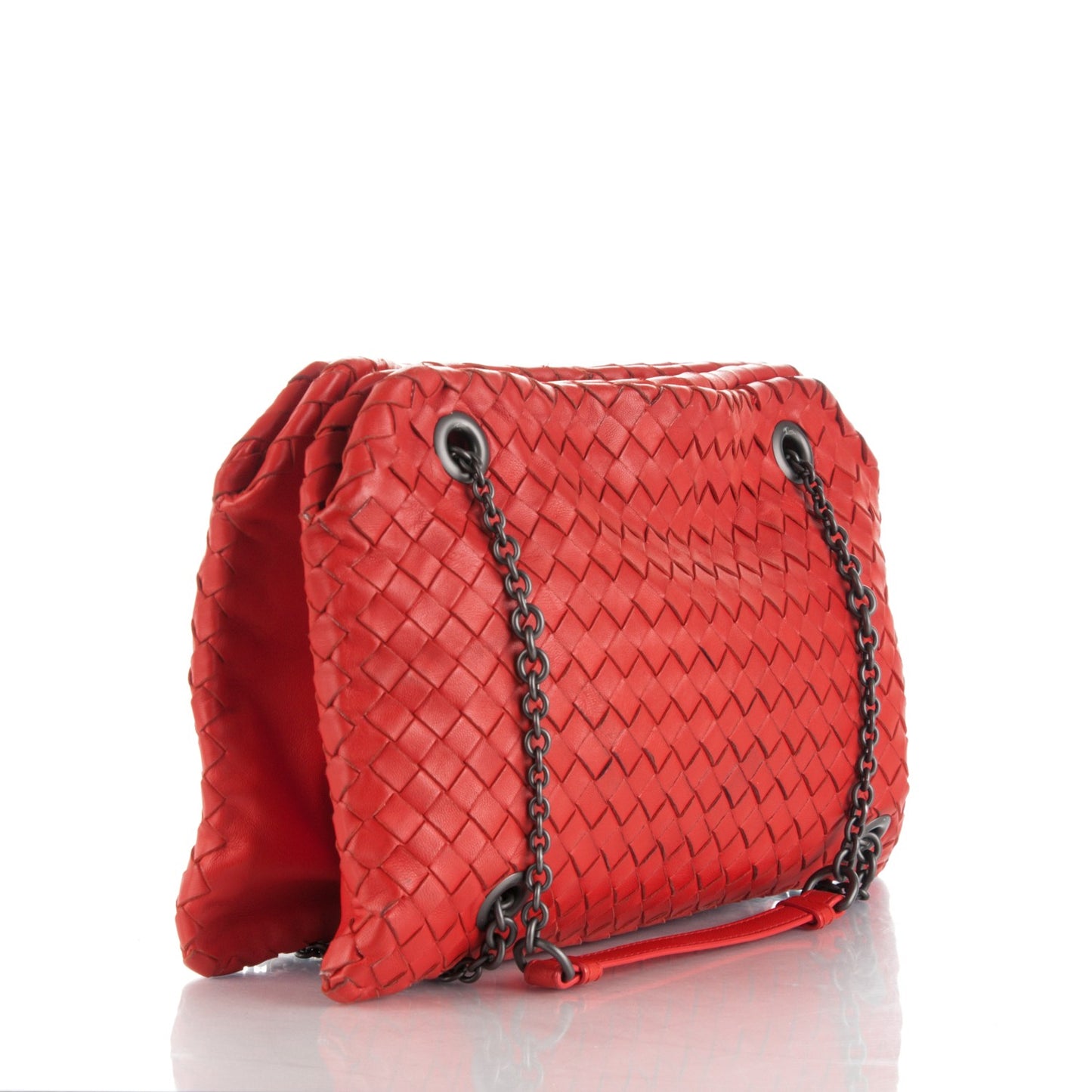 Nappa Intrecciato Shoulder Bag Red