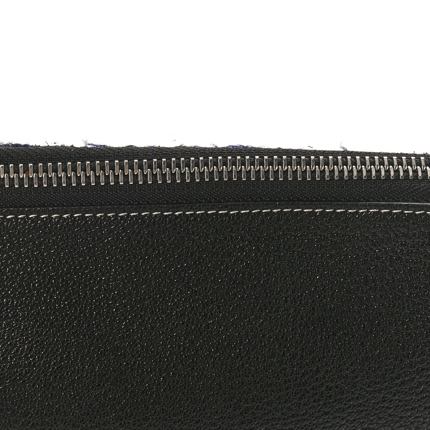 Wool Calfskin Puzzle Flat Pouch Black Multicolor
