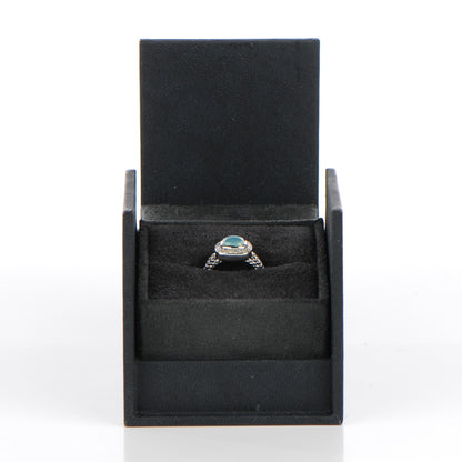 David Yurman Sterling Silver Diamond Chalcedony 7mm Petite Albion Ring 52 6 5 of 5