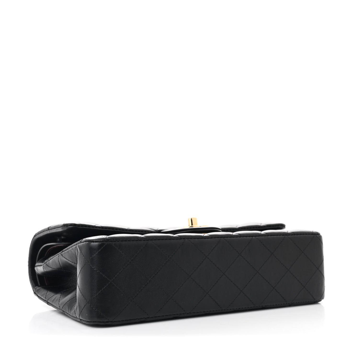 Lambskin Quilted Medium Double Flap Black