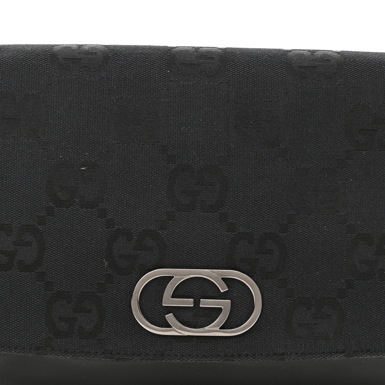 Gucci Patent Jumbo Monogram Canvas Shoulder Bag Black 7 of 12