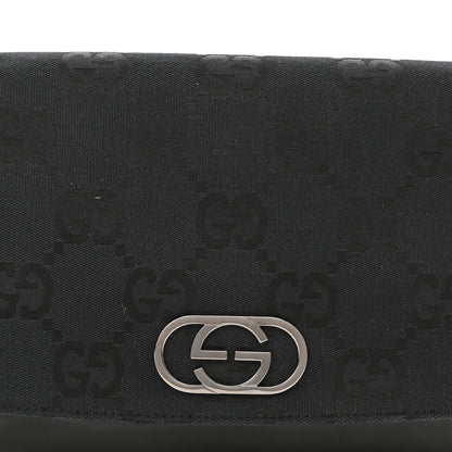 Gucci Patent Jumbo Monogram Canvas Shoulder Bag Black 7 of 12