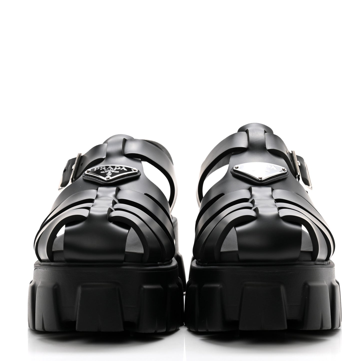 Foam Rubber Triangle Logo Monolith 55mm Cage Sandals 39 Black