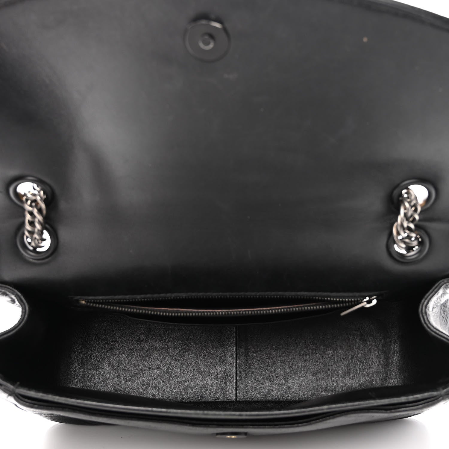 Balenciaga Shiny Goatksin Logo Embossed Monochrome M BB Round Shoulder Bag Black 6 of 15