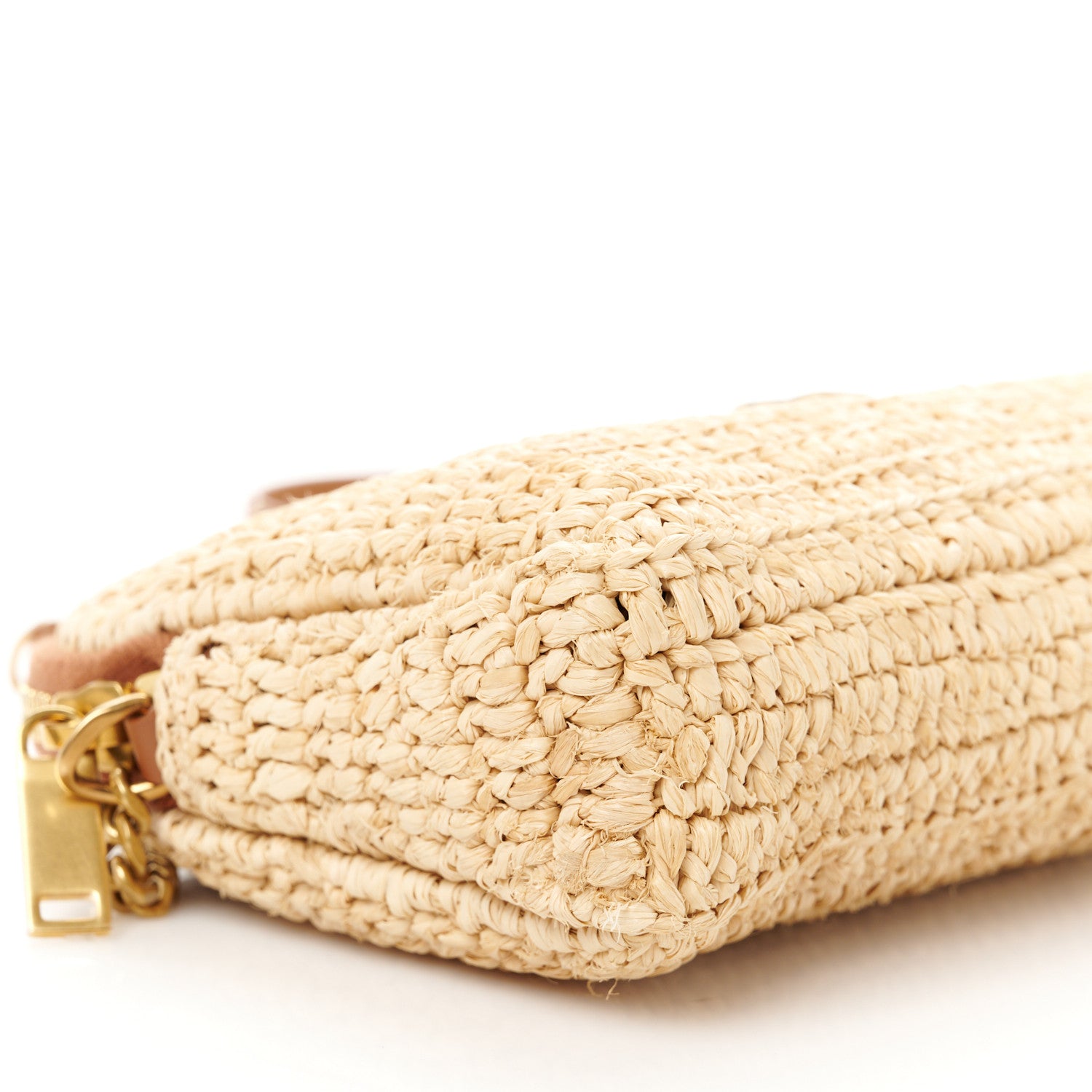 Saint Laurent Raffia Calfskin Gaby Crossbody Bag Natural Brick 9 of 10