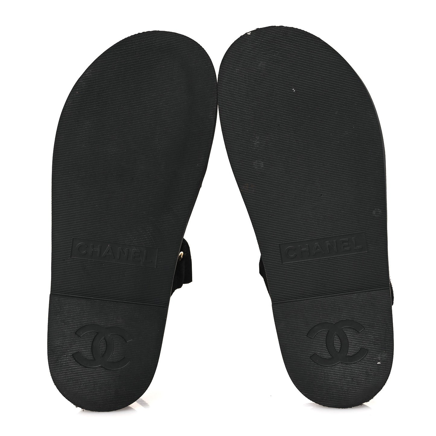Suede Calfskin Dad Sandals 38 Black