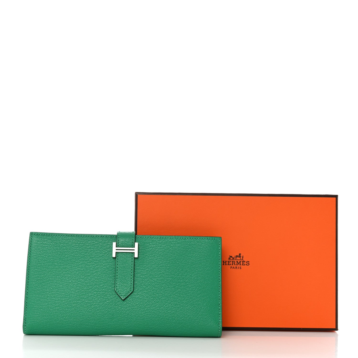 Hermes Chevre Mysore Bearn Gusset Wallet Menthe 8 of 8