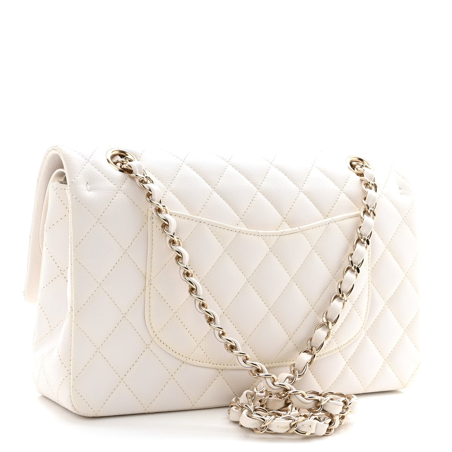 Chanel Caviar Quilted Medium Double Flap White 3 of 10