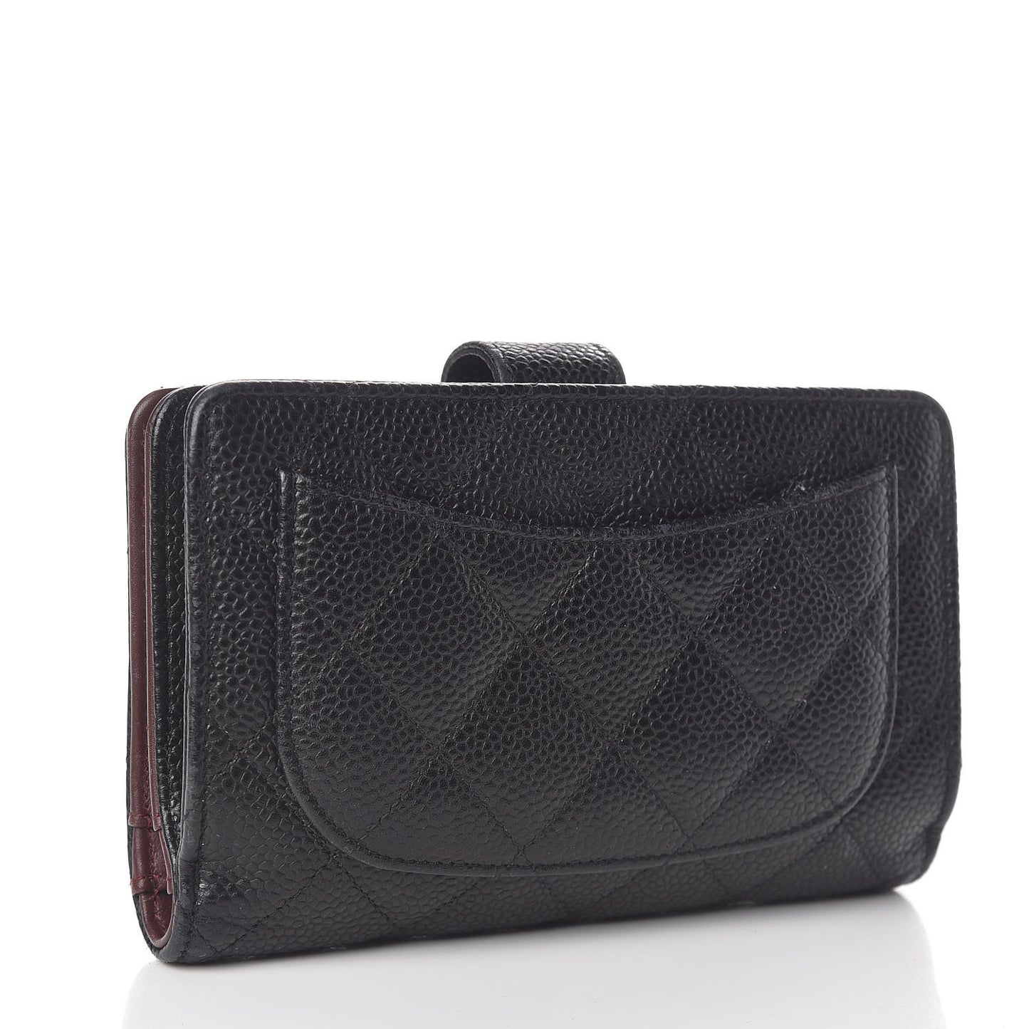Caviar Quilted Zipped Pocket Wallet Black