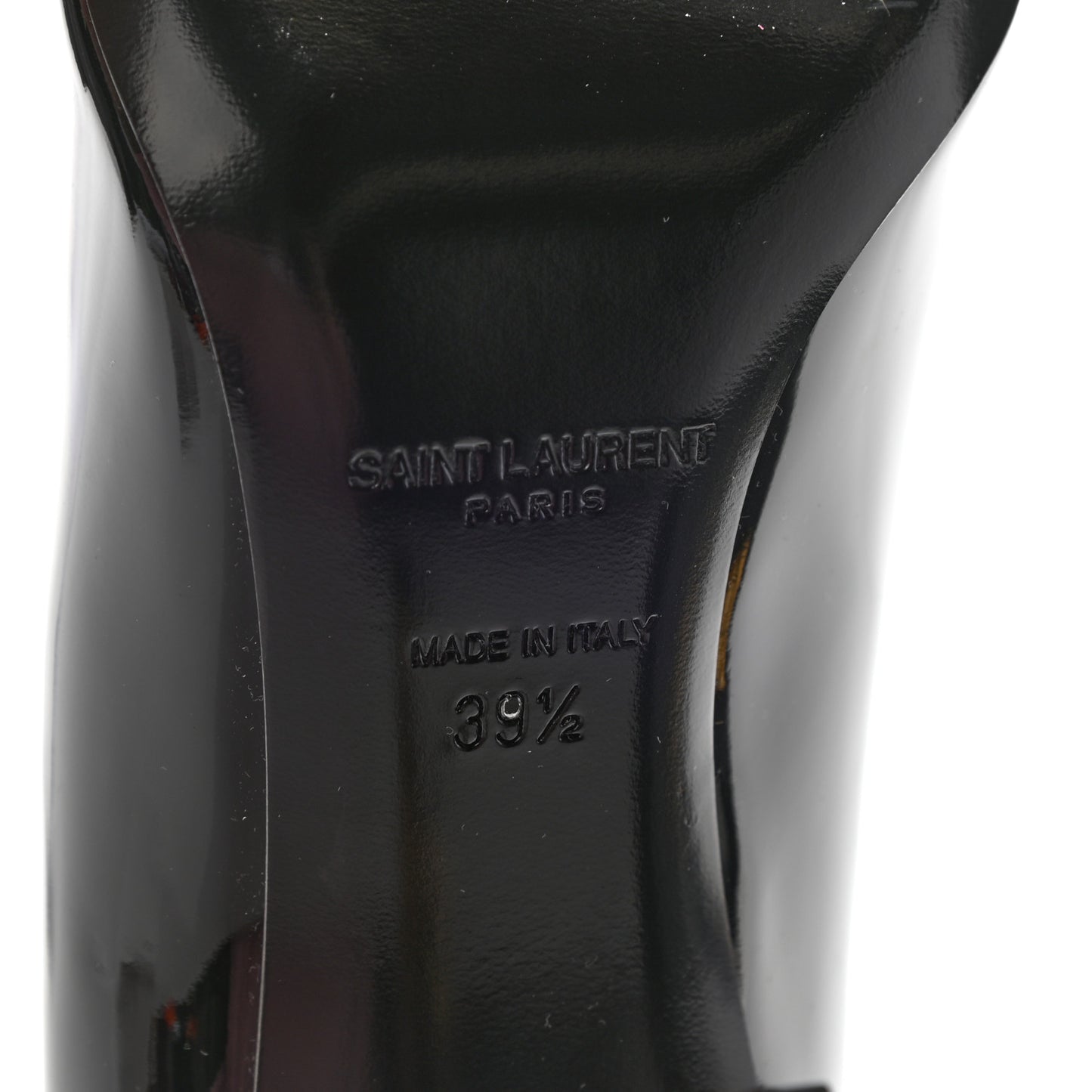Patent Calfskin Opyum 85 Pumps 39.5 Black Gold