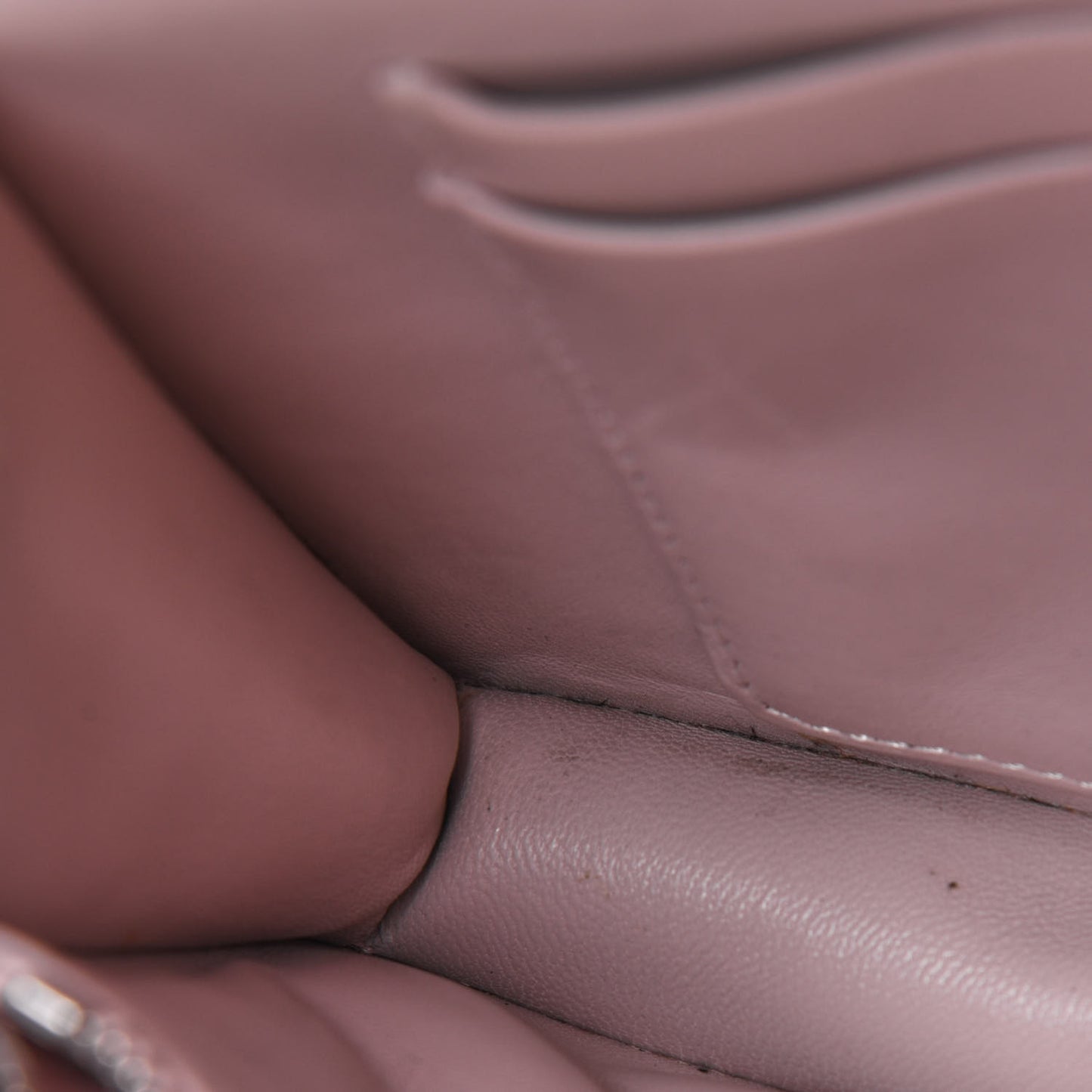 Grained Calfskin Diorama Wallet on Chain Pouch Rose Poudre