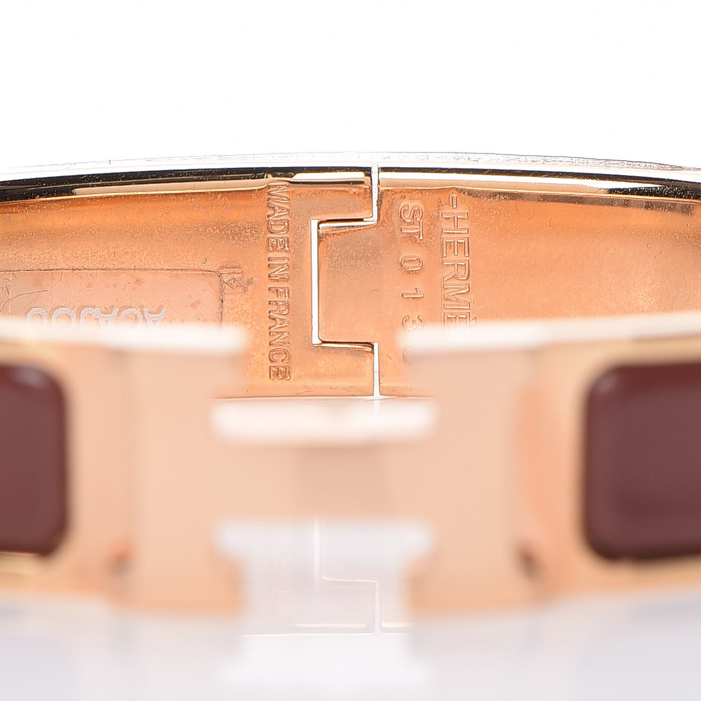Enamel Narrow Clic Clac H Bracelet PM Acajou