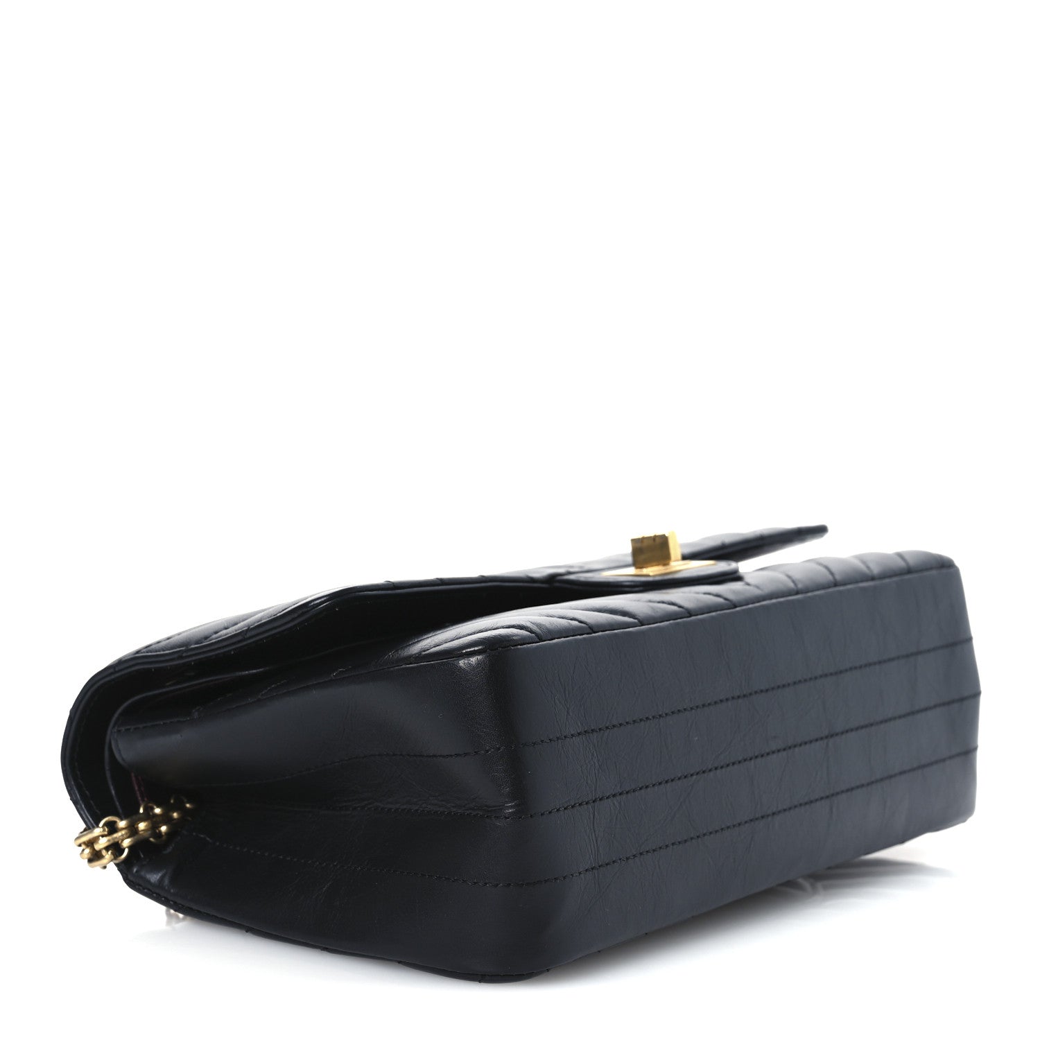 Chanel Aged Calfskin Chevron Quilted 2.55 Reissue 225 Flap Black 4 of 10
