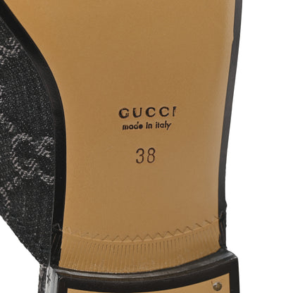 Gucci New Denim GG Malaga Kid Womens Princetown Slippers 38 Grey Black 7 of 10