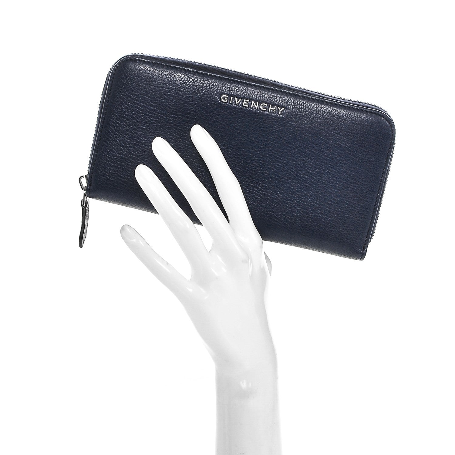Givenchy Sugar Goatskin Pandora Zip Around Wallet Night Blue 2 of 6