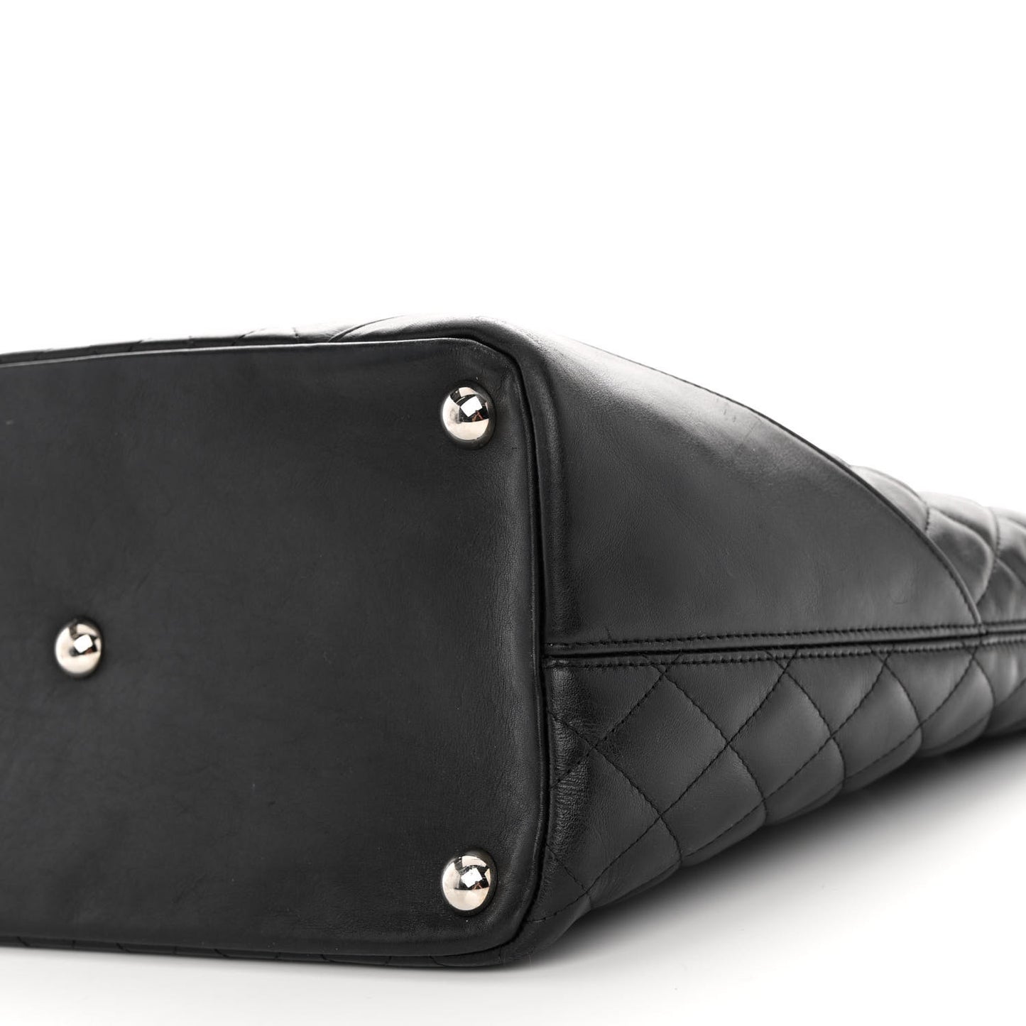 Calfskin Quilted Large Cambon Tote Black