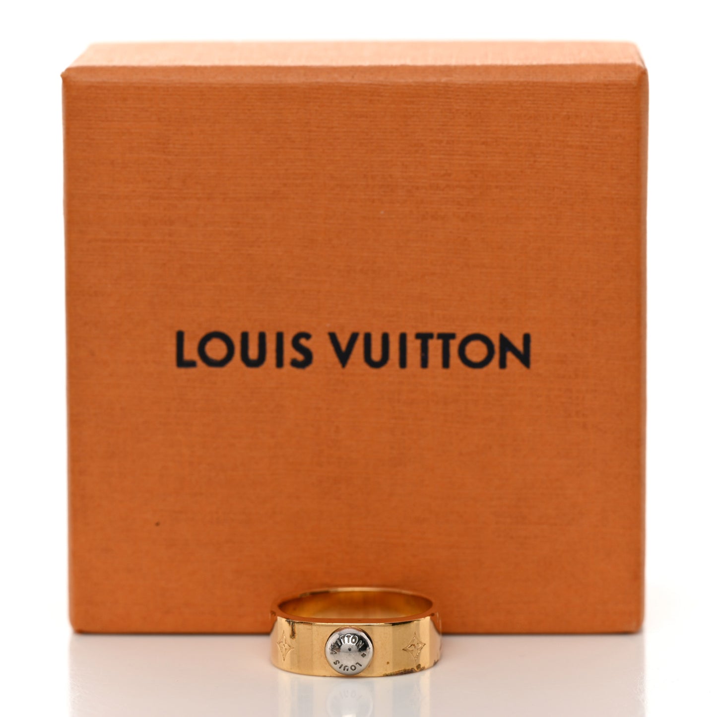 Brass Monogram Engraved Nanogram Ring M 52/6 Gold