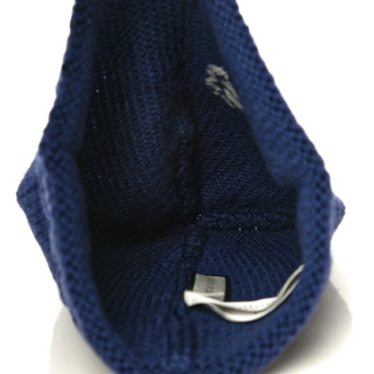 Gucci Wool Knit GG Plain Cap Tricot Beanie Hat M Blue 4 of 8