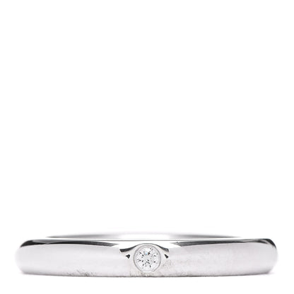 Tiffany Sterling Silver Diamond Elsa Peretti Band Ring 50 5.5 1 of 6