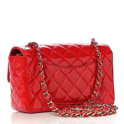 Chanel Patent Calfskin Quilted Mini Rectangular Flap Red 3 of 12