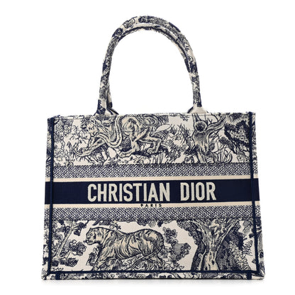 Christian Dior Canvas Embroidered Medium Dioriviera Toile De Jouy Book Tote Blue 1 of 11