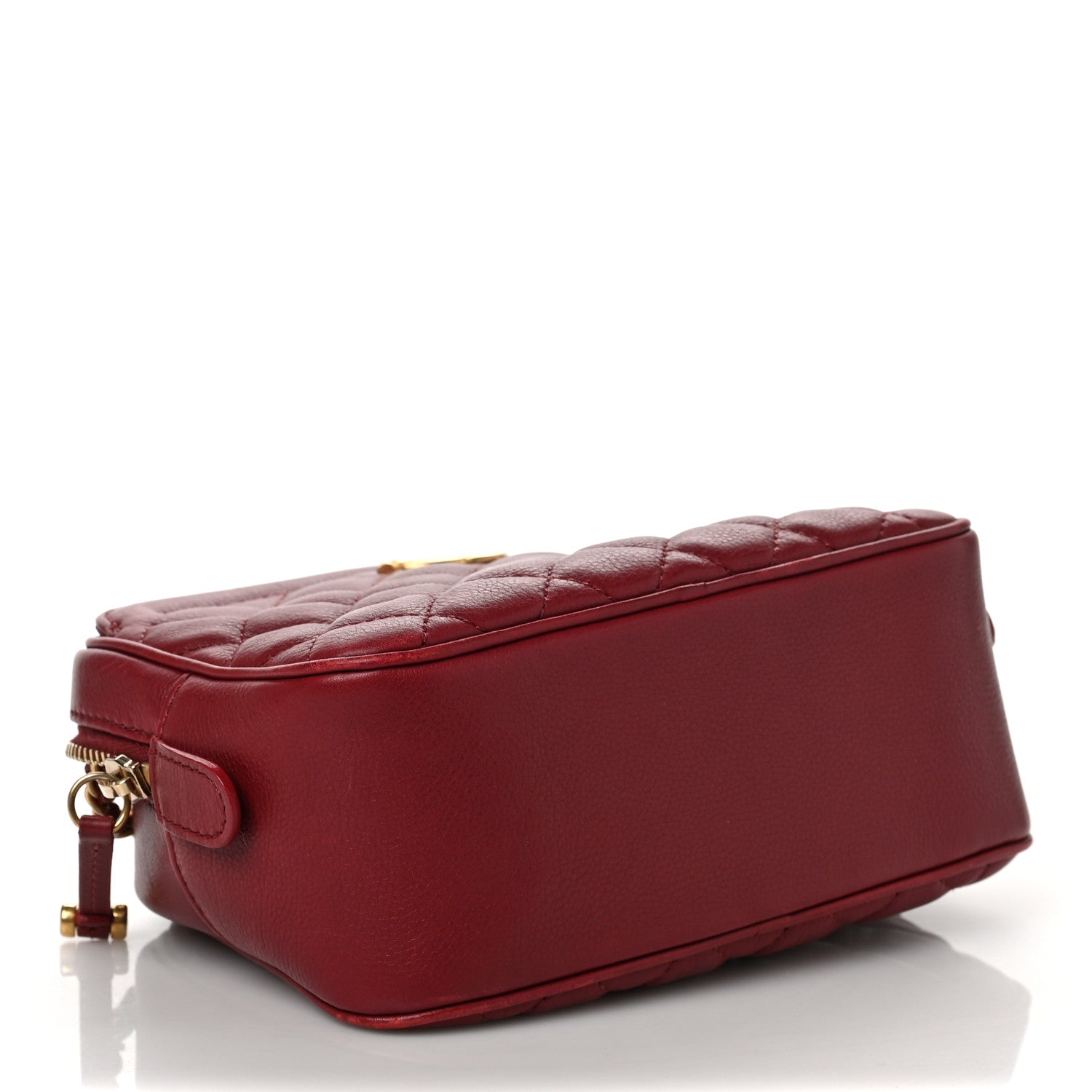 Chanel Calfskin Quilted CC Small Vanity Case Dark Red 4 of 7