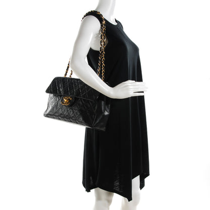 Chanel Lambskin Quilted XL Jumbo Single Flap Black 2 of 13