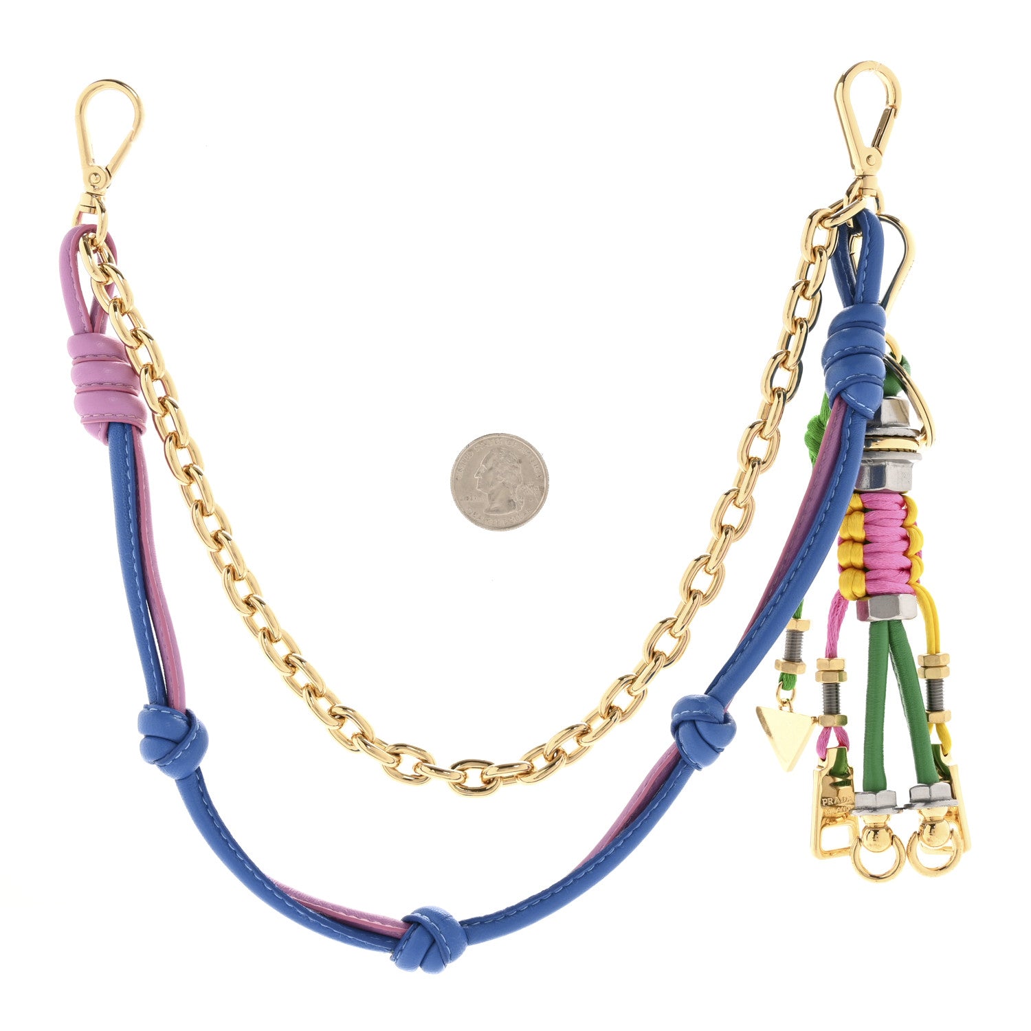 Prada Metal Lambskin Pop Strings Bag Charm Mint Primrose 2 of 4