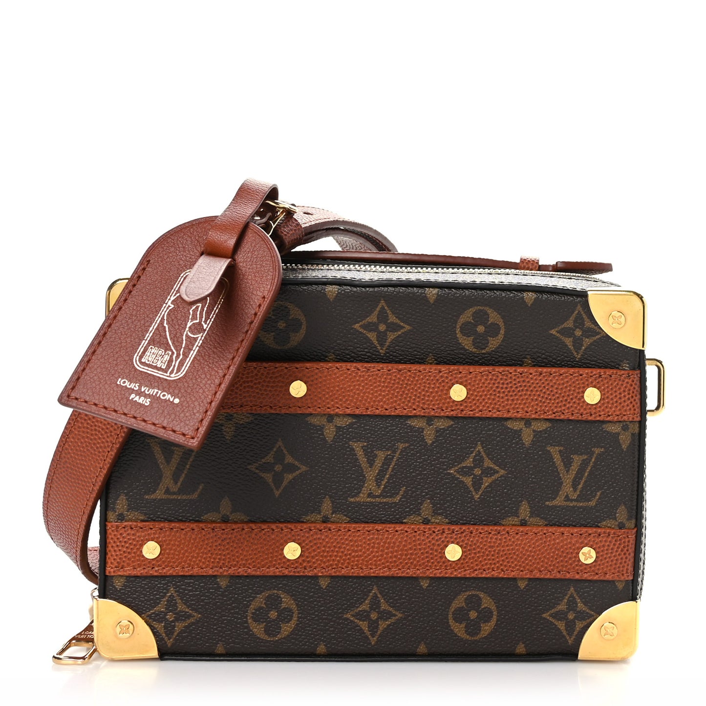 X NBA Grained Calfskin Monogram Handle Trunk Brown