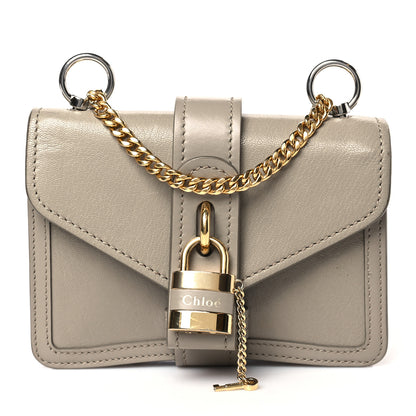 Chloe Shiny Goatskin Calfskin Mini Aby Chain Shoulder Bag Motty Grey 1 of 9