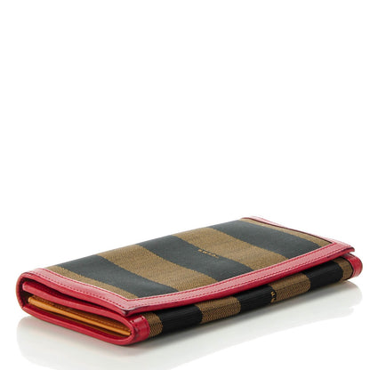 Fendi Pequin Cuoio Vegetale Organizer Continental Wallet Tobacco Rosso Miele 4 of 14