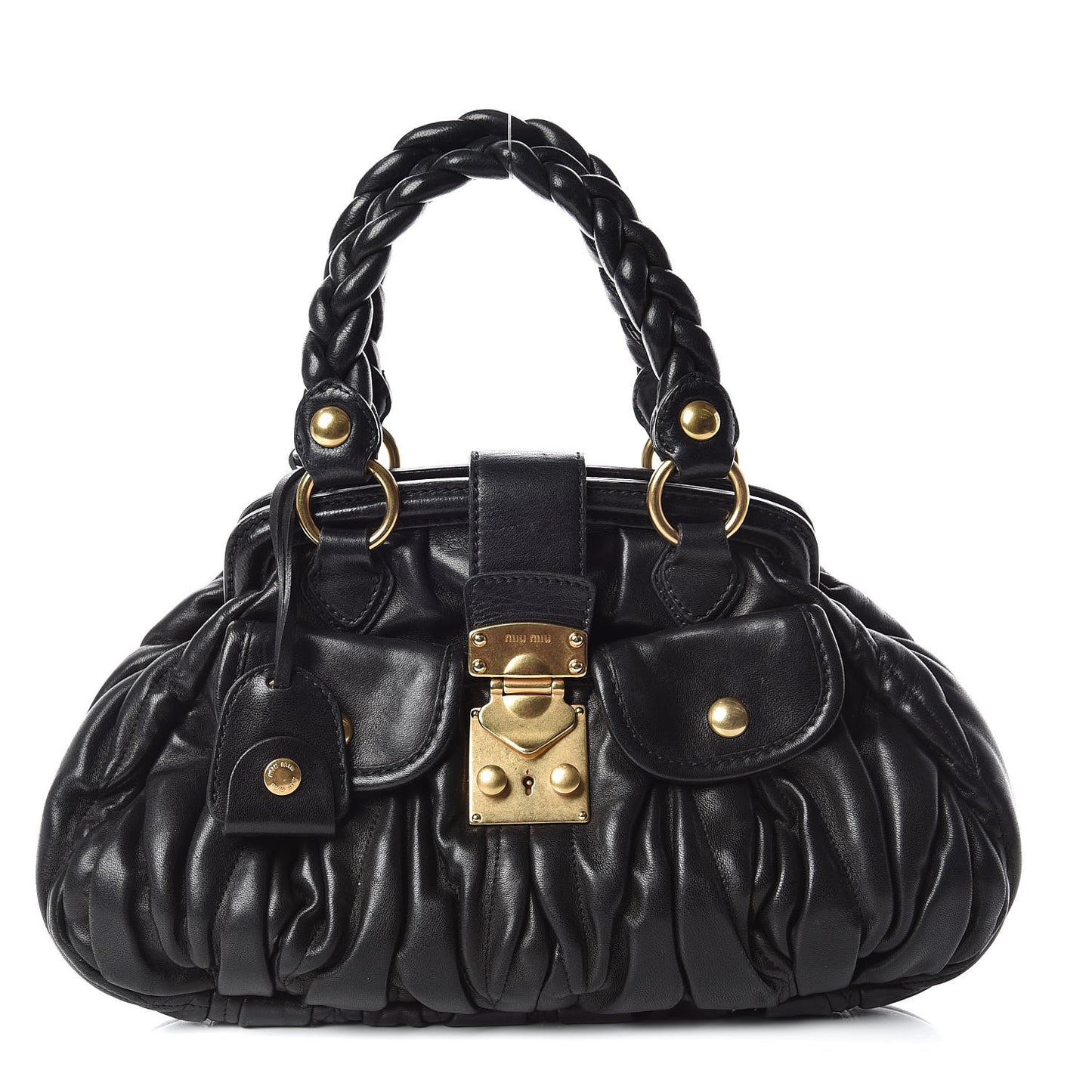 Nappa Matelasse Coffer Frame Tote Black