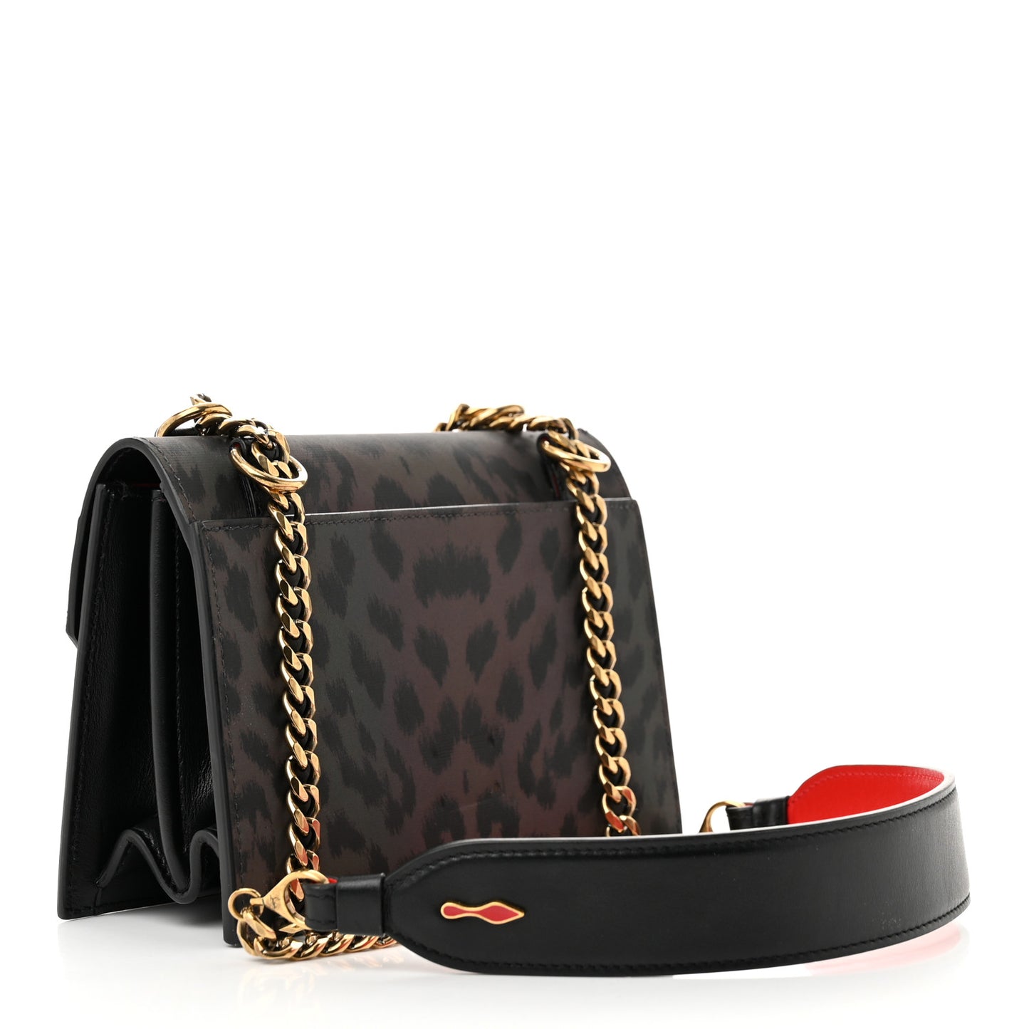 Nylon Reflex Calfskin Leopard Elisa Baguette Multicolor Black