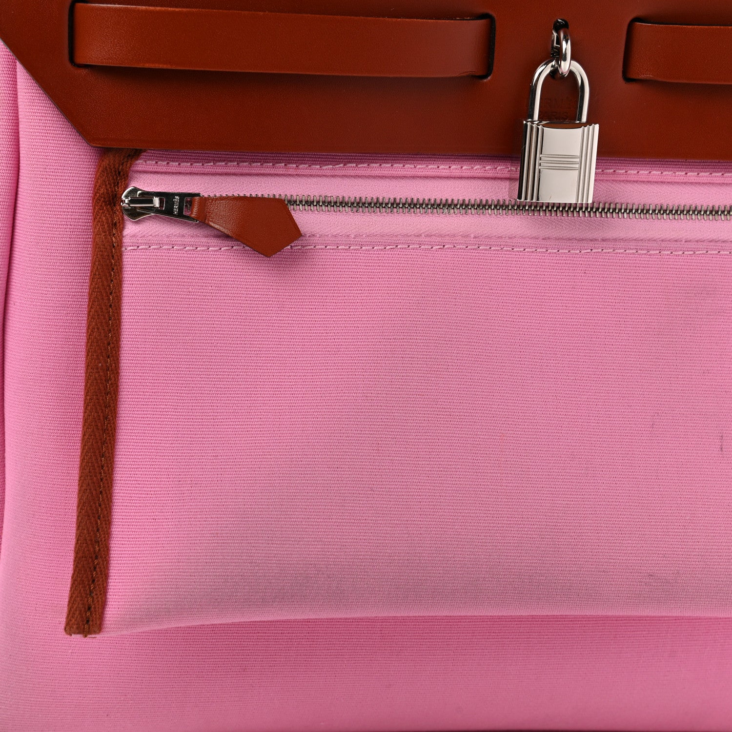 Hermes Military Toile Vache Hunter Herbag Zip Retourne PM 31 Bubblegum 12 of 13