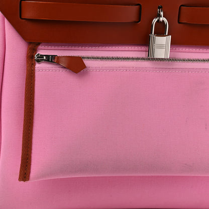 Hermes Military Toile Vache Hunter Herbag Zip Retourne PM 31 Bubblegum 12 of 13