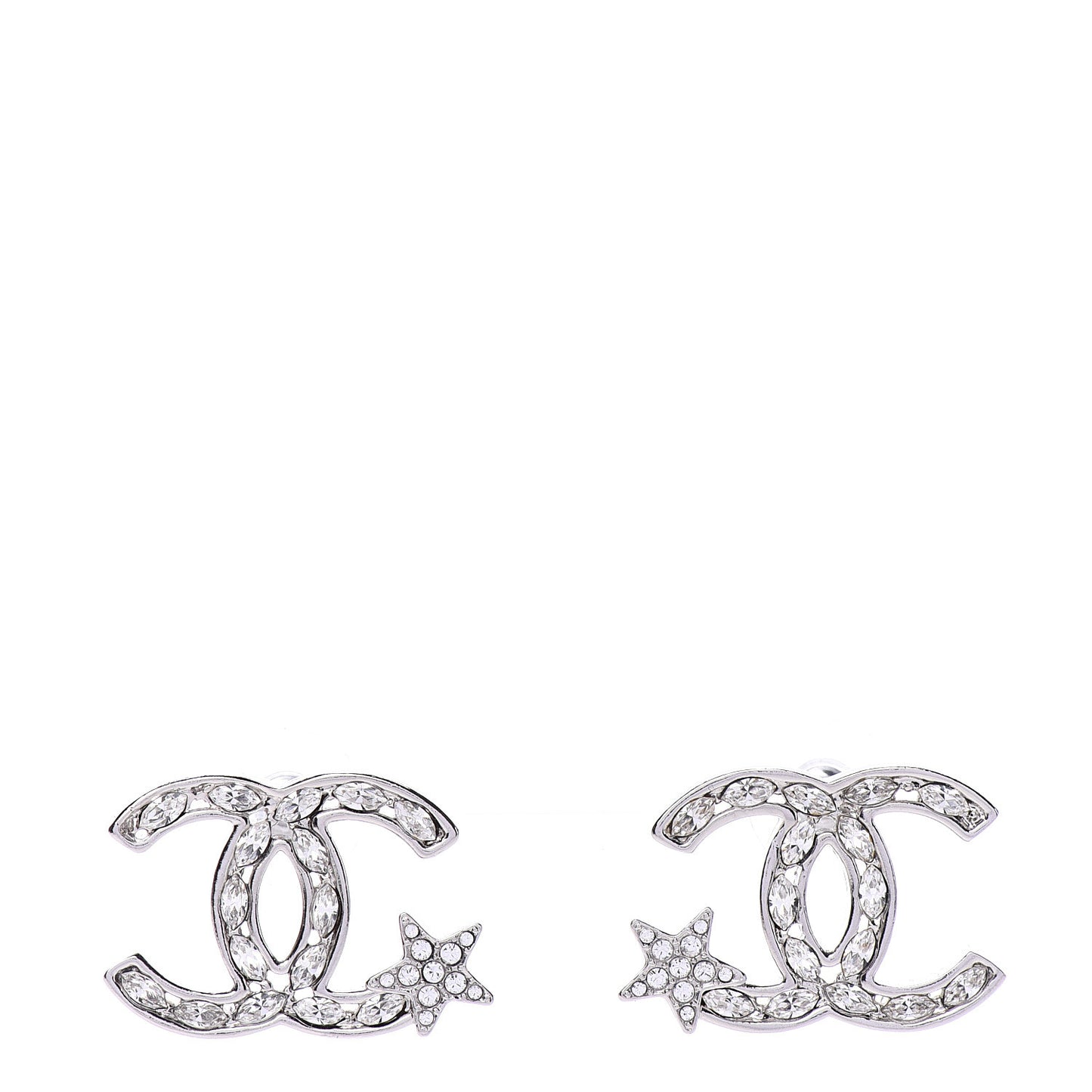 Crystal CC Starfall Earrings Silver