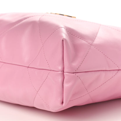 Chanel Shiny Calfskin Quilted Small Chanel 22 Pink 10 of 10