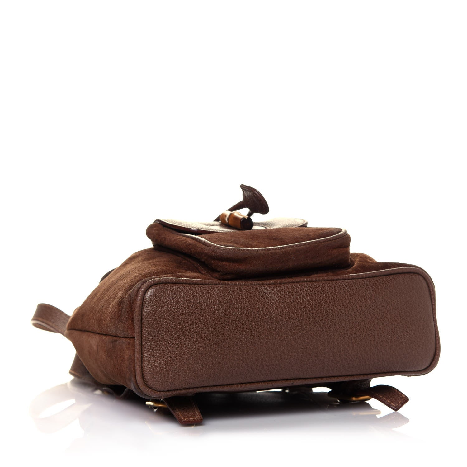 Gucci Calfskin Suede Bamboo Mini Backpack Brown 3 of 5