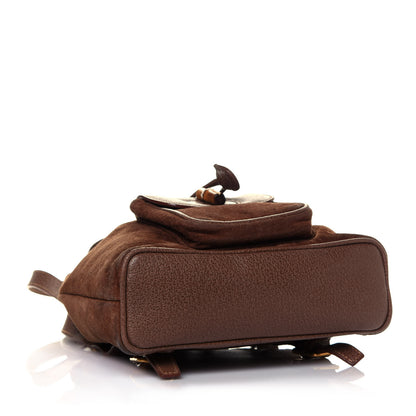 Gucci Calfskin Suede Bamboo Mini Backpack Brown 3 of 5