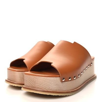 Hermes Calfskin Ellipse Mules 37 Marron Glaise 3 of 10