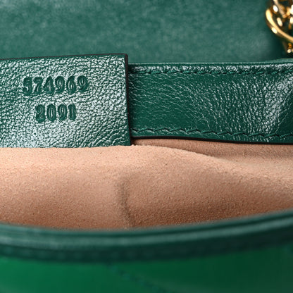 Gucci Azalea Calfskin Enamel Matelasse Diagonal Super Mini Torchon GG Marmont Shoulder Bag New Shamarock Emerald 7 of 10