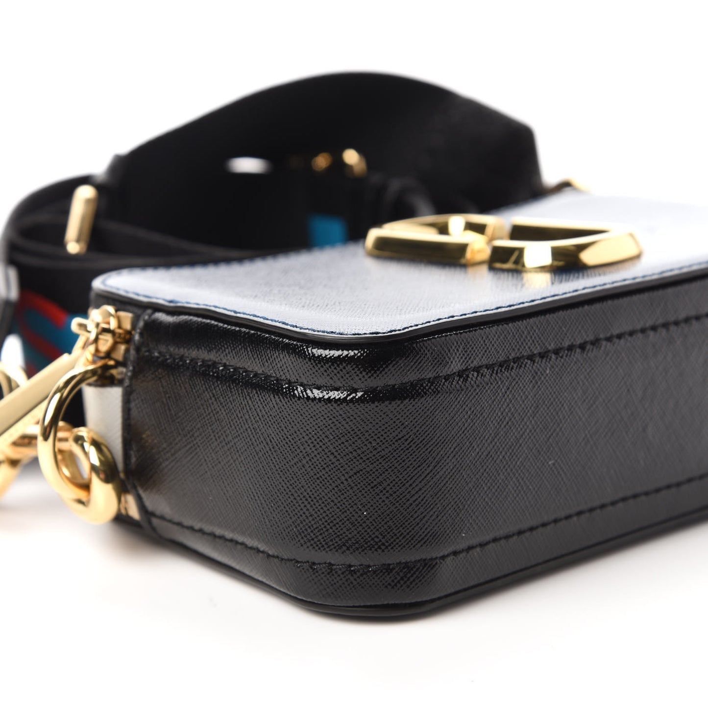 Saffiano Small Snapshot Camera Bag Blue Sea