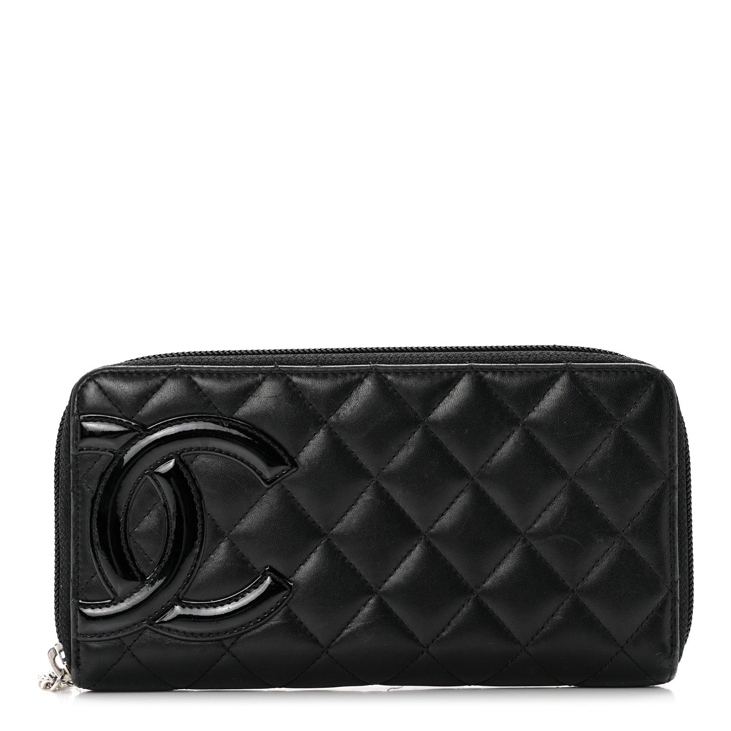 Chanel Calfskin Quilted Cambon Large Gusset Zip Around Wallet Black 1 of 8