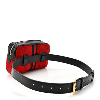 Gucci Suede Small Ophidia Belt Bag 85 34 Hibiscus Red 3 of 10