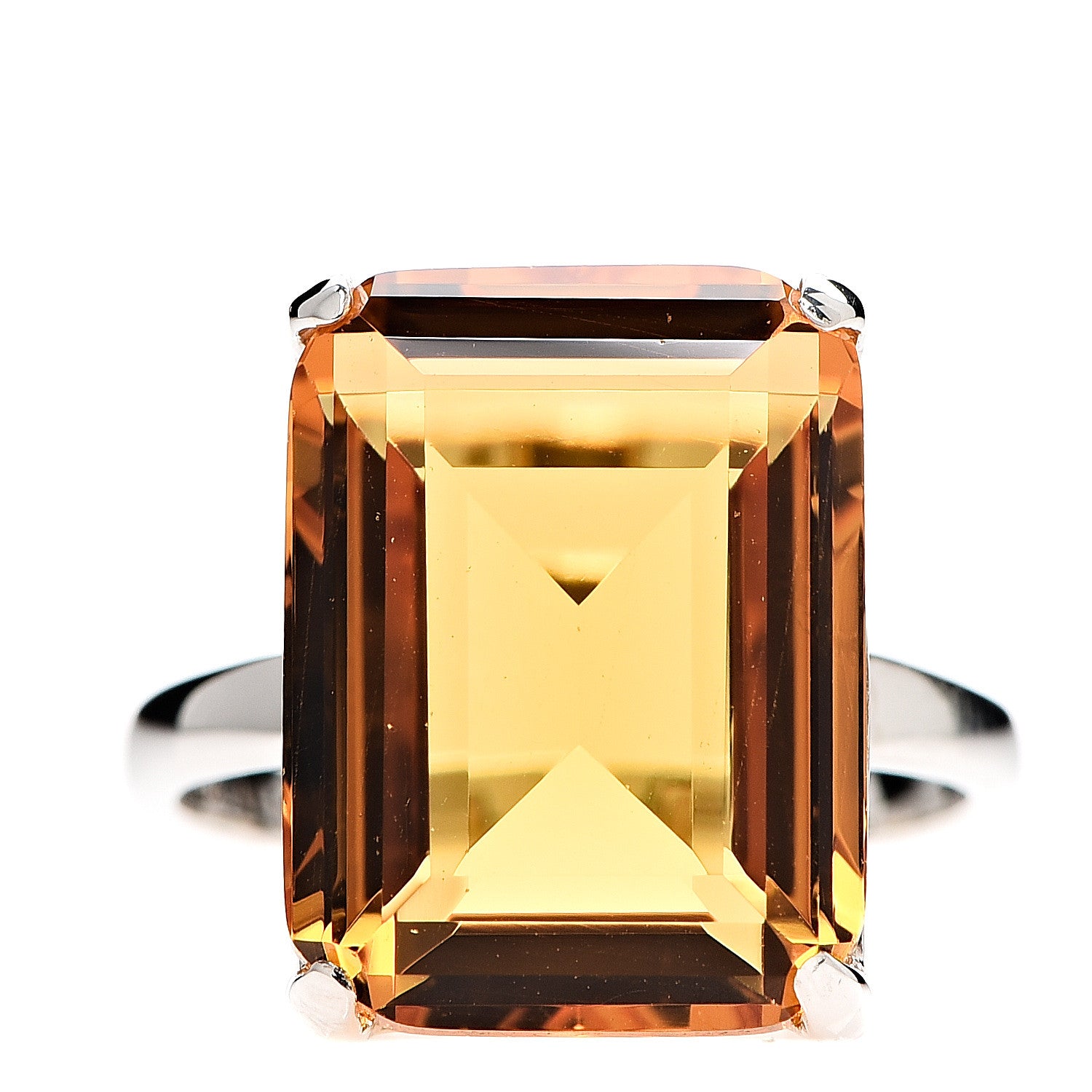 Tiffany Sterling Silver Citrine Sparklers Cocktail Ring 53 6.5 1 of 5