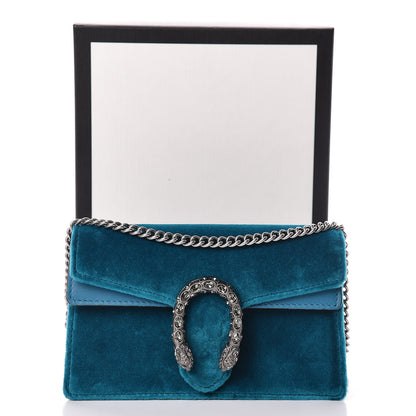 Gucci Velvet Super Mini Dionysus Shoulder Bag Pavone Cyan 12 of 12