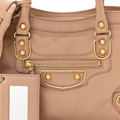 Balenciaga Chevre Gold Metallic Edge Hardware S City Rose Des Sables 9 of 11